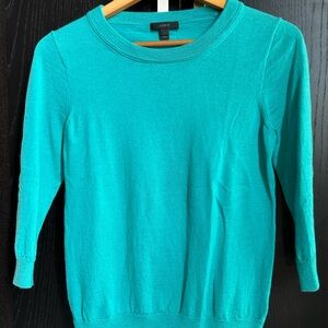 J. Crew Women's Vibrant Teal Crew Neck Sweater